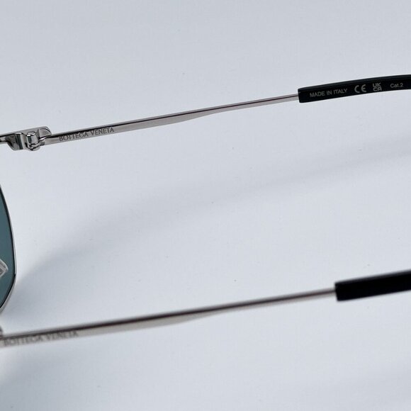 Bottega Veneta BV1301S 004 BRAND NEW Sunglasses Silver Green Panthos Unisex - Picture 10 of 12
